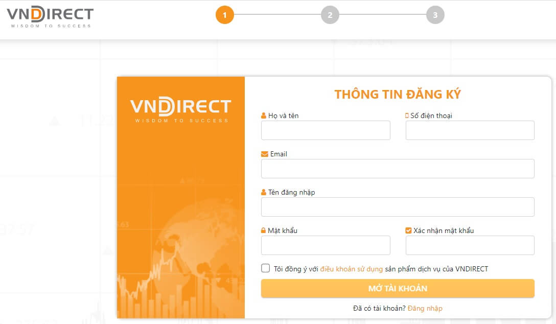 Thủ tục mở tài khoản chứng khoán VNDirect khá đơn giản