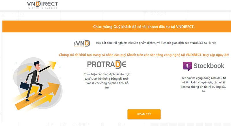 Hoàn thiện thủ tục mở tài khoản chứng khoán online ở VNDirect